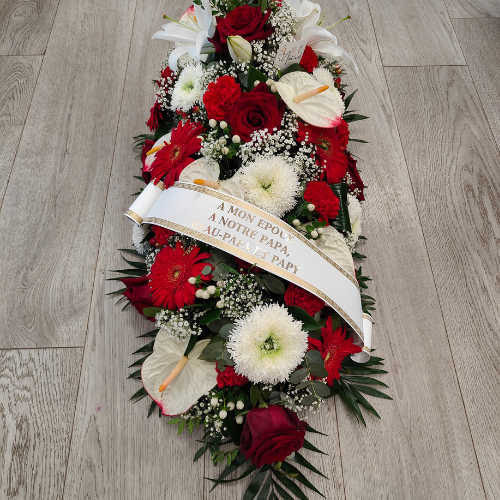 DESSUS DE CERCUEIL HOMMAGE ROUGE